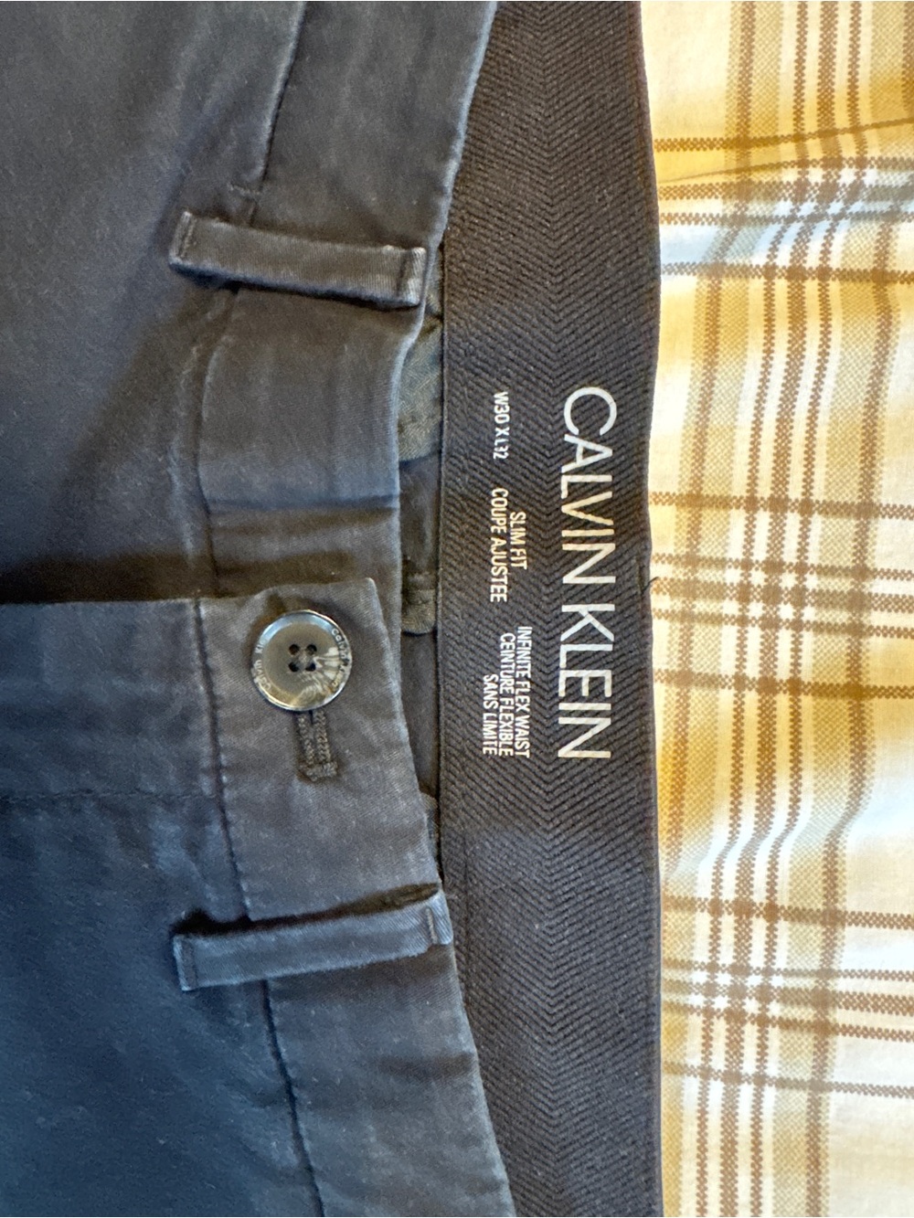 30x32 Calvin Klein Men's Navy Blue Slim Straight Chinos